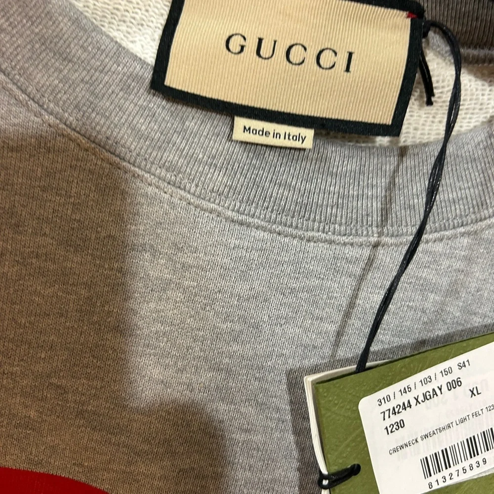 Men's Gucci jersey, cotton GG felted sweatshirt, size XL made in Italy